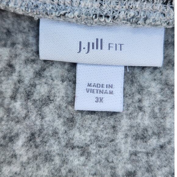 J.jill Fit Sweater Women's 3X Gray Fleece Pullover Zip Pockets Mock neck Active - Picture 6 of 8